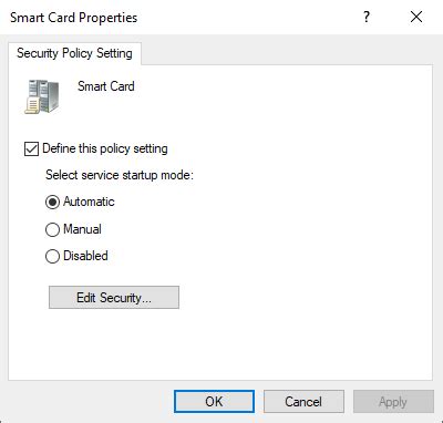 enable smart card resource manager